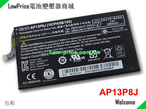 ACER AP13P8J Battery 2955mAh, 11.20Wh  3.8V Black Li-ion
