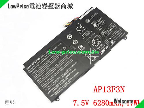 ACER 2ICP4/63/114-2 Battery 6280mAh, 47.00Wh  7.5V Balck Li-Polymer