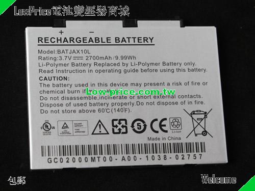 AIGO BATJAX10L Battery 2700mAh, 9.99Wh  3.7V Sliver Li-Polymer