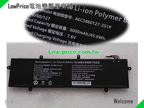副廠/原廠 原廠 原裝 MECHREVO 14-5BB4U, Black, 6000mAh, 45.60Wh 7.6V