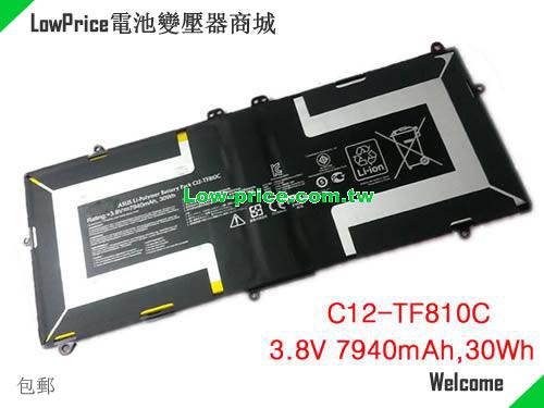 ASUS C12-TF810C Battery 7940mAh, 30.00Wh  3.8V Black Li-Polymer