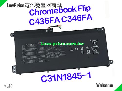 ASUS Chromebook Flip C436-E10097 Battery 3640mAh, 42.00Wh  11.55V Black Li-Polymer