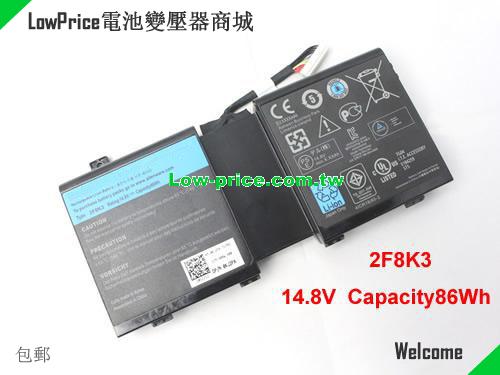 副廠/原廠 原廠 2f8k3 M17r5 電池 适合 Alienware 筆電 14.8v 86wh 