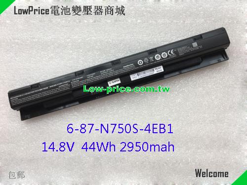 CLEVO N750BAT-4 Battery 2950mAh, 44.00Wh  14.8V Black Li-ion