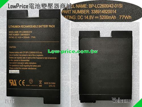GETAC BPLC26004201SI Battery 5200mAh, 77.00Wh  14.8V Black Li-ion
