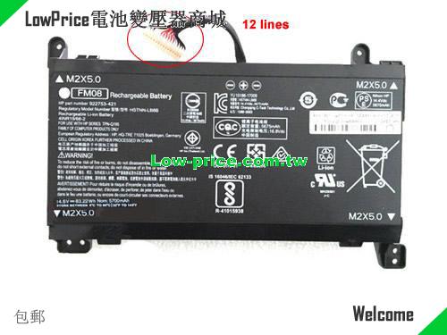 HP TPNQ195 Battery 5973mAh, 86.00Wh  14.4V Black Li-ion