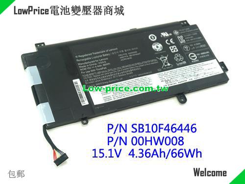 LENOVO 00HW008 Battery 4400mAh, 66.00Wh  15.2V Black Li-ion