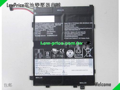 LENOVO Tablet 10 Battery 4940mAh, 38.00Wh  7.68V Black Li-Polymer