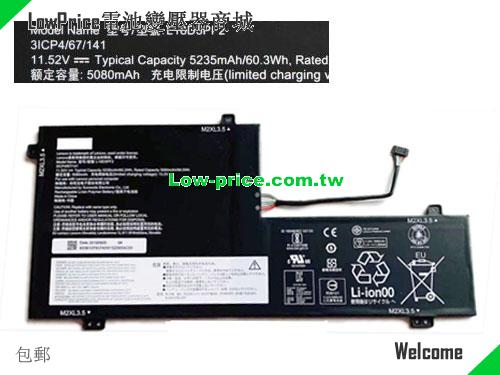 副廠/原廠 原廠 Lenovo L18d3pf2 電池 Li-polymer 3icp4/67/140 11.52v 5235mah
