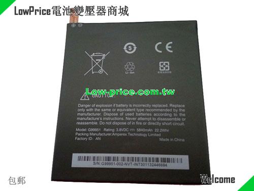副廠/原廠 Rechargeable G99951 電池 Amperex Li-polymer Other 3.8v 5840mah 