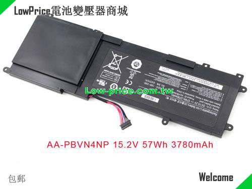 SAMSUNG NP670Z5E-X01AE-SLV Battery 3780mAh, 57.00Wh  15.2V Black Li-Polymer
