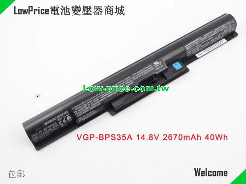 SONY VGP-BPS35A Battery 2670mAh, 40.00Wh  14.8V Black Li-ion