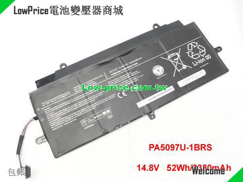 TOSHIBA PSU7FA-00T00K Battery 3380mAh, 52.00Wh  14.8V Black Li-polymer