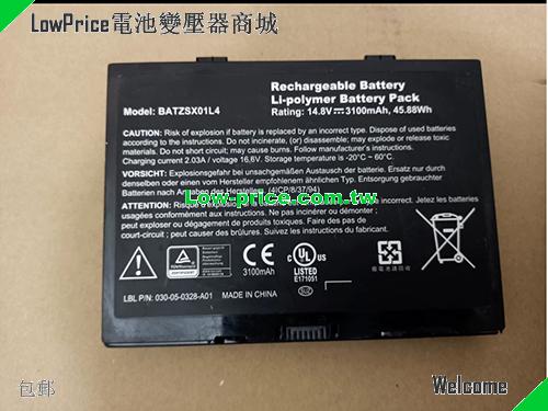 XPLORE P/N 030-05-0328-A01 Battery 3100mAh, 45.88Wh  14.8V Black Li-Polymer
