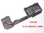 原廠 C32-g46 電池 适合 Asus G46 G46v G46vw 11.1v 69wh Rechargeable Li-polymer