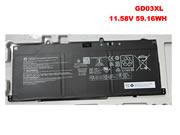 原廠 Hp Gd03xl 電池, Hstnn-ab1e 11.58v 59.16wh