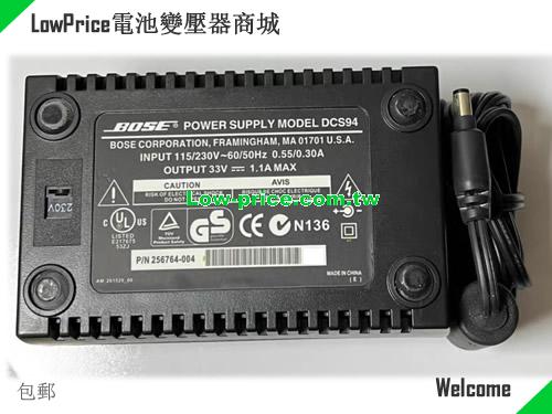  Un Used Genuine BOSE POWER SUPPLY Model DCS94 33V 1.1A for Media Center AV18 AV28 AV38 AV48 MC1 BOSE 33V 1.1A 36W 筆電變壓器 