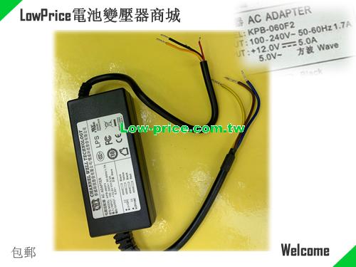 Genuine CWT KPB-060F2 ac 筆電變壓器 12v 5A Square Wave Output for High-Speed Capture Camera CWT 12V 5A 60W 筆電變壓器