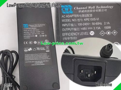  Genuine CWT KPE150S-Vl AC Adapter  KPE150S-Vl 48v 3.13A 150W PSU for Hikvision CWT 48V 3.13A 150W 筆電變壓器 