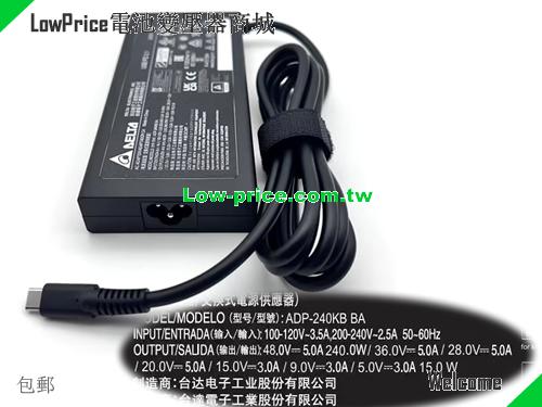  Genuine DELTA ADP-240KB BA 5V9V15V20V28V36V48V USB PD 3.1 240W 48V Adapter Charger DELTA 48V 5A 240W 筆電變壓器 