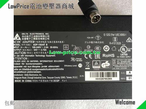  DELTA 54V 2.78A ADP-150AR B AC Adapter Power Supply DELTA 54V 2.78A 150W 筆電變壓器 