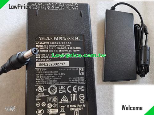  Genuine New EDAC EA11011M-2400 AC Adapter 24V 5A 120W Power Adapter EDAC 24V 5A 120W 筆電變壓器 