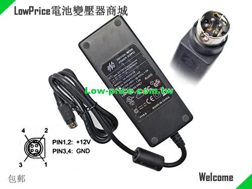 Genuine ENG 3A-902DA12 AC Adapter 3A-902DA12-023-AR 12V 7.5A Power Supply 4 Pins ENG 12V 7.5A 90W 筆電變壓器