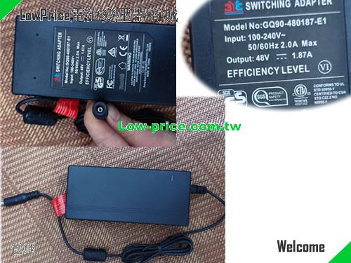  Genuine EYE GQ90-480187-E1 Switching Adapter 48V 1.87A for Swann NVR Box EYE 48V 1.87A 90W 筆電變壓器 