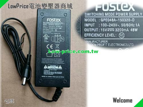 FOSTEX GPE048A-150320-D 筆電變壓器 15V 3.2A 48W