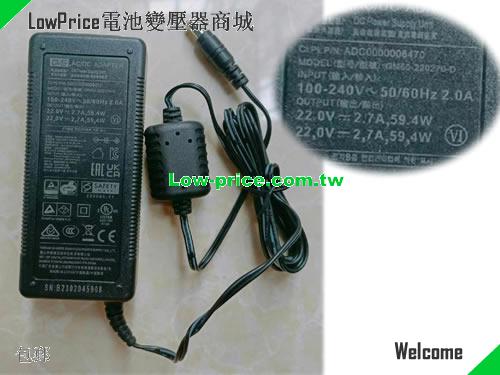 GVE GM60-2220270-D 筆電變壓器 22V 2.7A 59.4W