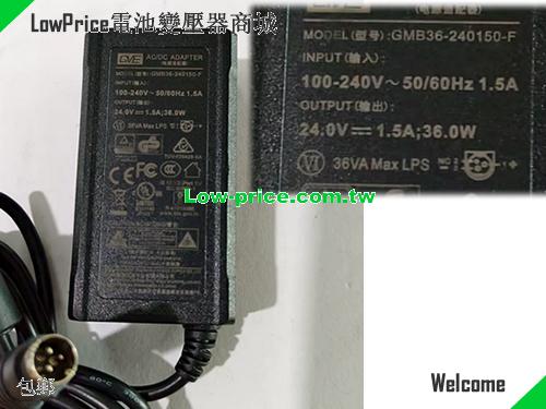 GVE GMB36-240150-F 筆電變壓器 24V 1.5A 36W