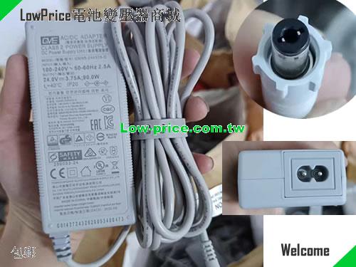  White GVE GM95-240375-D AC Adapter 24v 3.75A Class 2 Power Supply GVE 24V 3.75A 90W 筆電變壓器 