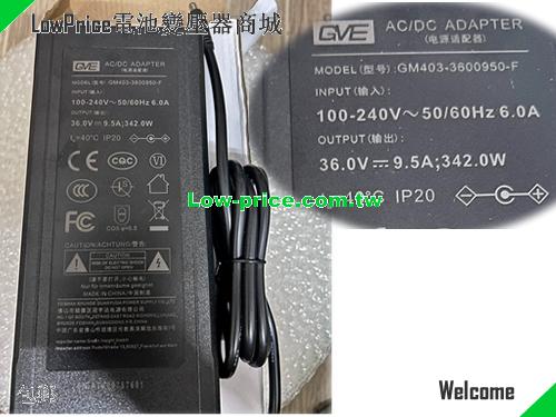  Genuine GVE GM403-3600950-F AC Adapter 36v 9.5A 242W Power Supply GVE 36V 9.5A 342W 筆電變壓器 