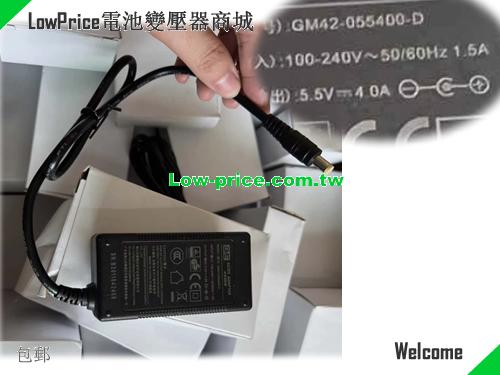  Genuine GVE GM42-055400-D AC/DC Adapter 5.5v 4.0A 22W Power Supply GVE 5.5V 4.0A 22W 筆電變壓器 