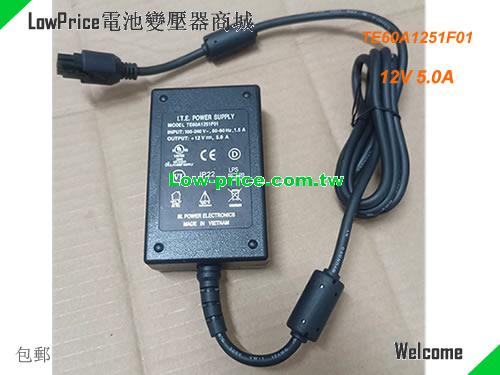  Genuine TE60A1251F01 Ac Adapter I.T.E Power Supply 12v 5A for AES-PZCC-FMC-V2-G Development Board ITE 12V 5A 60W 筆電變壓器 