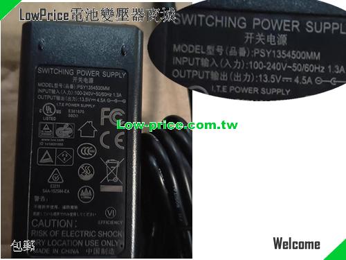  Genuine LEI PSY1354500MM Switching Power Adapter for Audio, Speaker LEI 13.5V 4.5A 60.75W 筆電變壓器 