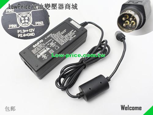 Genuine New Sanyo JS-12034-2E JS-12034-2EA 12V 3.4A Ac Adapter Charger for CLT1554 TV SANYO 12V 3.4A 40W 筆電變壓器