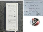 GVE 24V 2.75A 66W筆電變壓器，副廠/原廠筆電電源供應器，接頭規格-