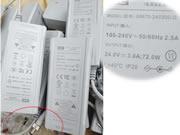 GVE 24V 3A 72W筆電變壓器，副廠/原廠筆電電源供應器，接頭規格-5.5 x 2.1mm 
