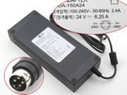 New Genuine Ac Adapter 24V 6.25A for LG DA-150A24 HU10182-11069A Power Supply 4Pin LG 24V 6.25A 150W 筆電變壓器